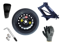 Set - Roată de rezervă VW e-UP! R15 4x100x57,1 + cheie pentru roti + cric + husă pentru cric