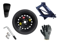 Set - Roată de rezervă NISSAN KUBISTAR R15 4x100x60,1 + cheie pentru roti + cric + husă pentru cric